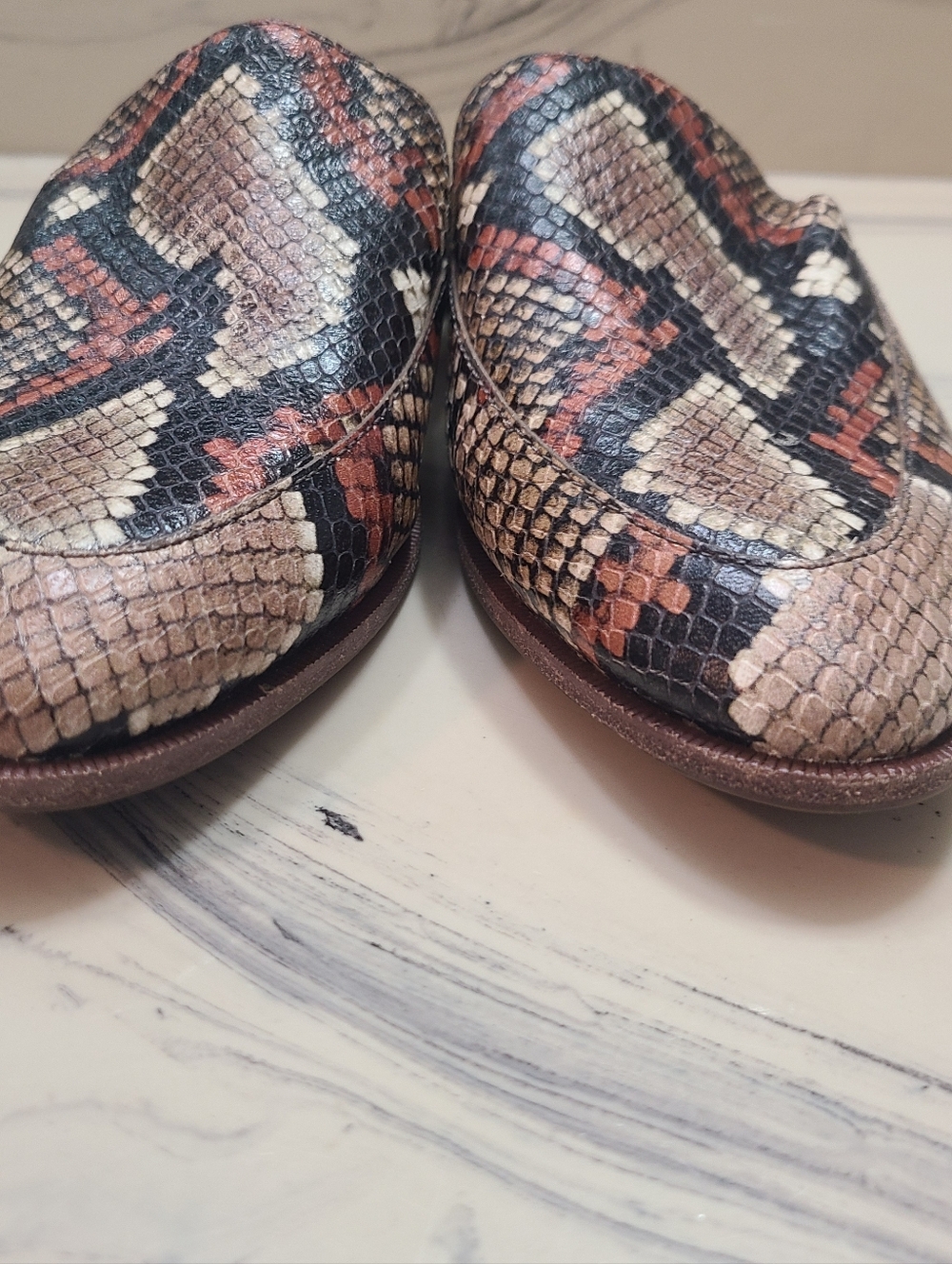 Madewell The Frances Women's Trendy Stylish Loafer Mule Snake Pattern Sz 7.5 - Picture 2 of 12